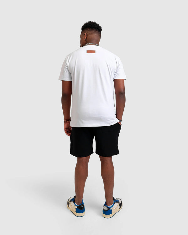 Off-Dutty™ Black Short "Signature Brown Leather Logo Detail on Left"