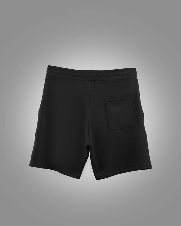 Off-Dutty™ Black Short "Signature Brown Leather Logo Detail on Left"