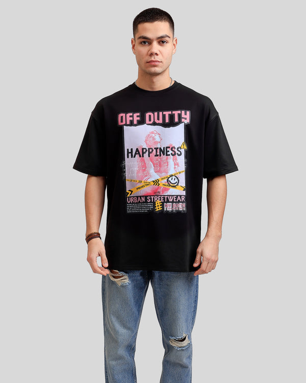 Off Dutty "What Is Happiness" Black Relaxed T-shirt